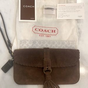 Coach Wristlet - Brown suede authentic